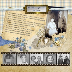 Digital Scrapbooking: Beatrice Geneva (Wilson) Brown Heritage Layout