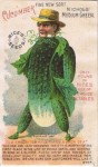 Nichol's Medium Green Cucumber Man – Rice Seeds Advertising Card